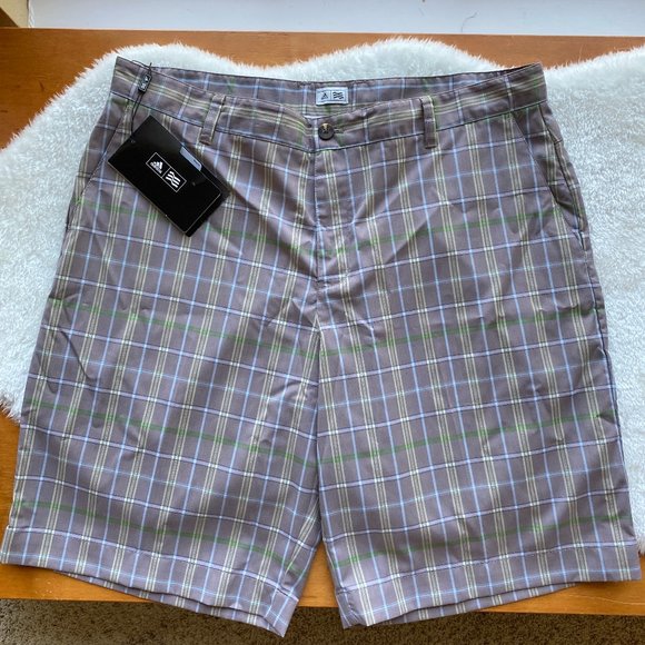 adidas plaid golf shorts